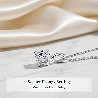 Luxuriant Lab Grown Diamond E-F VS 1.00 ctw Pendant Necklace in 14K White Gold 20 Inches