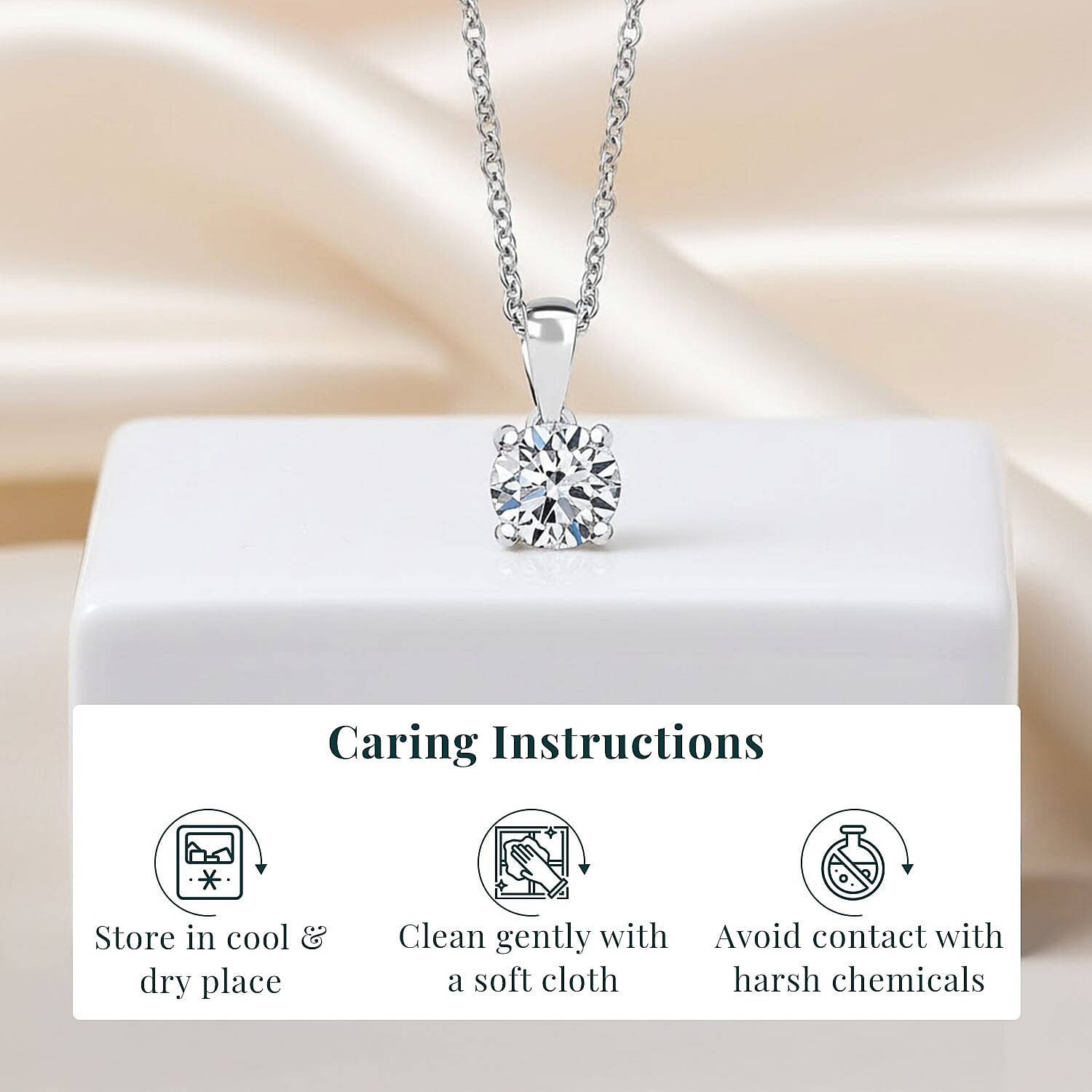 Luxuriant Lab Grown Diamond E-F VS 1.00 ctw Pendant Necklace in 14K White Gold 20 Inches