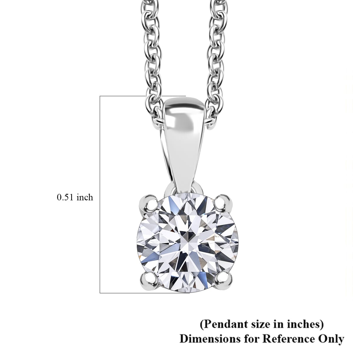 Luxuriant Lab Grown Diamond E-F VS 1.00 ctw Pendant Necklace in 14K White Gold 20 Inches image number 5