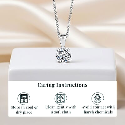 Luxuriant Lab Grown Diamond E-F VS 1.00 ctw Pendant Necklace in 14K White Gold 20 Inches
