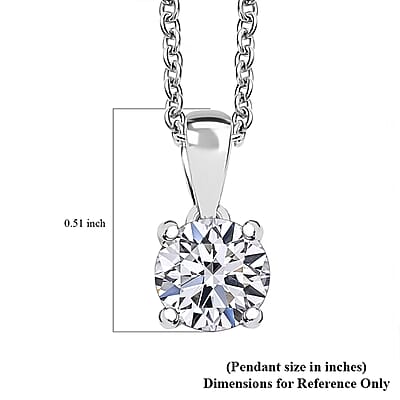 Luxuriant Lab Grown Diamond E-F VS 1.00 ctw Pendant Necklace in 14K White Gold 20 Inches