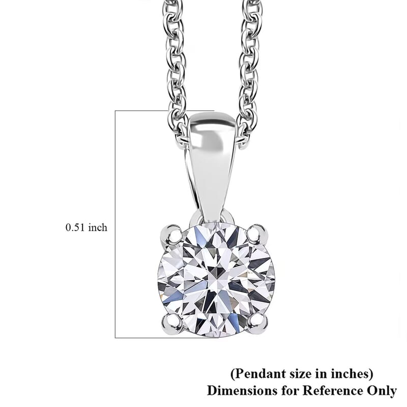 Luxuriant Lab Grown Diamond E-F VS 1.00 ctw Pendant Necklace in 14K White Gold 20 Inches