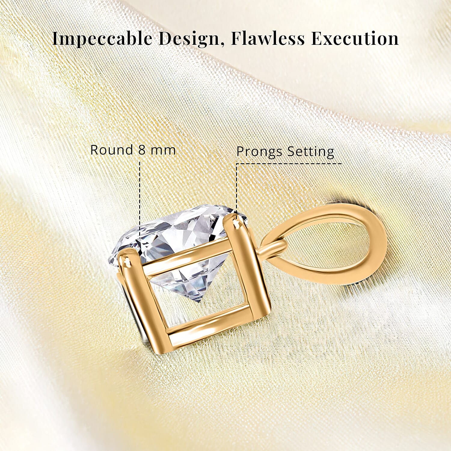 IGI Certified Luxuriant Lab Grown Diamond E-F VS 2.00 ctw Pendant Necklace in 14K Yellow Gold 20 Inches (Del. In 8-10 Days)