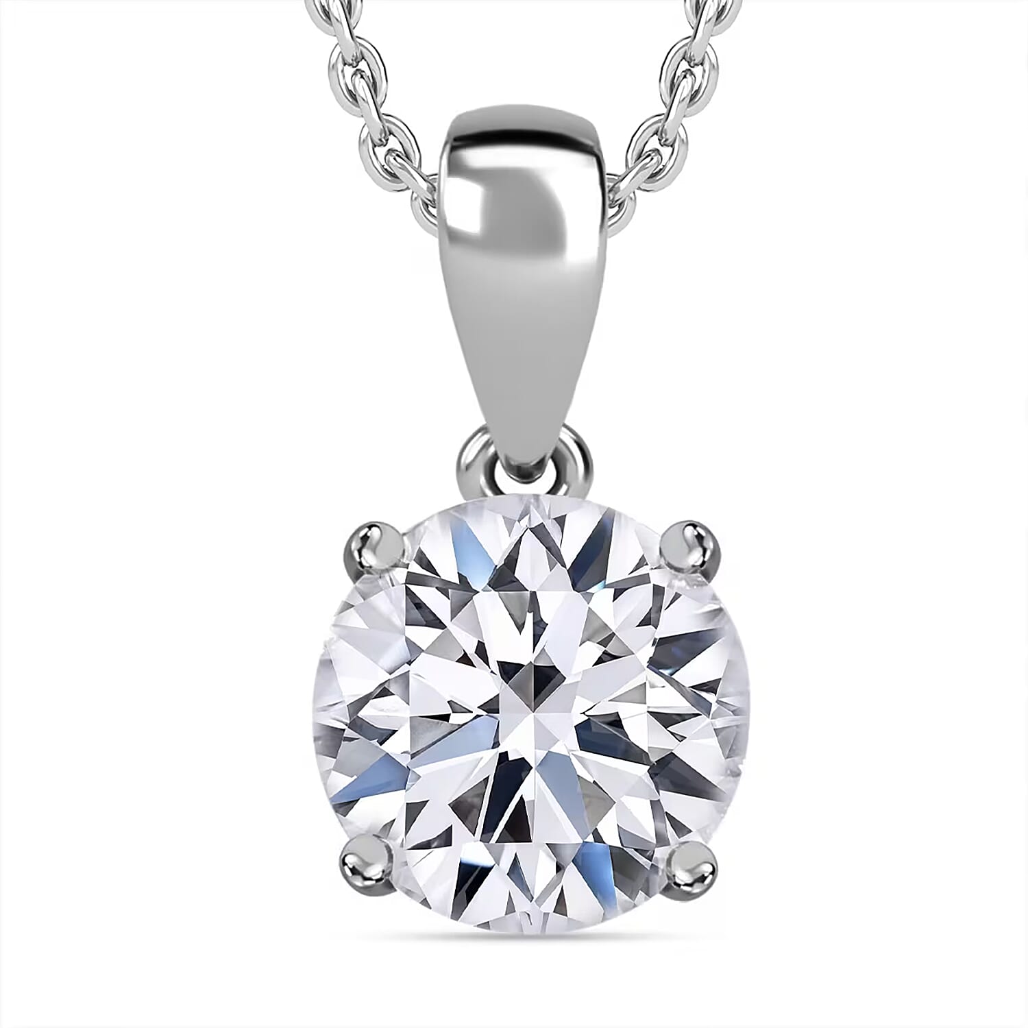 IGI Certified Luxuriant Lab Grown Diamond E-F VS 3.00 ctw Pendant Necklace in 14K White Gold 20 Inches