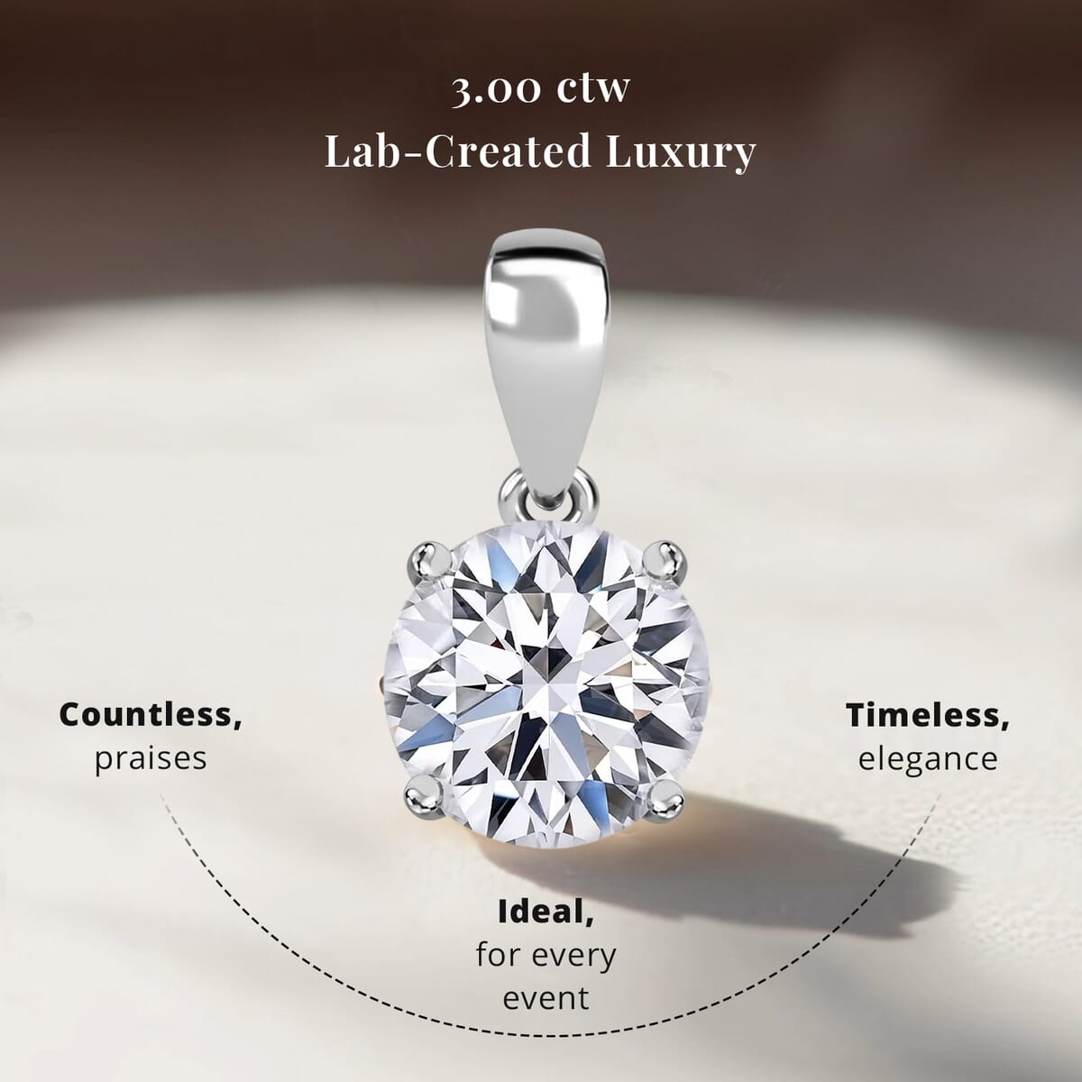 IGI Certified Luxuriant Lab Grown Diamond E-F VS 3.00 ctw Pendant Necklace in 14K White Gold 20 Inches image number 2