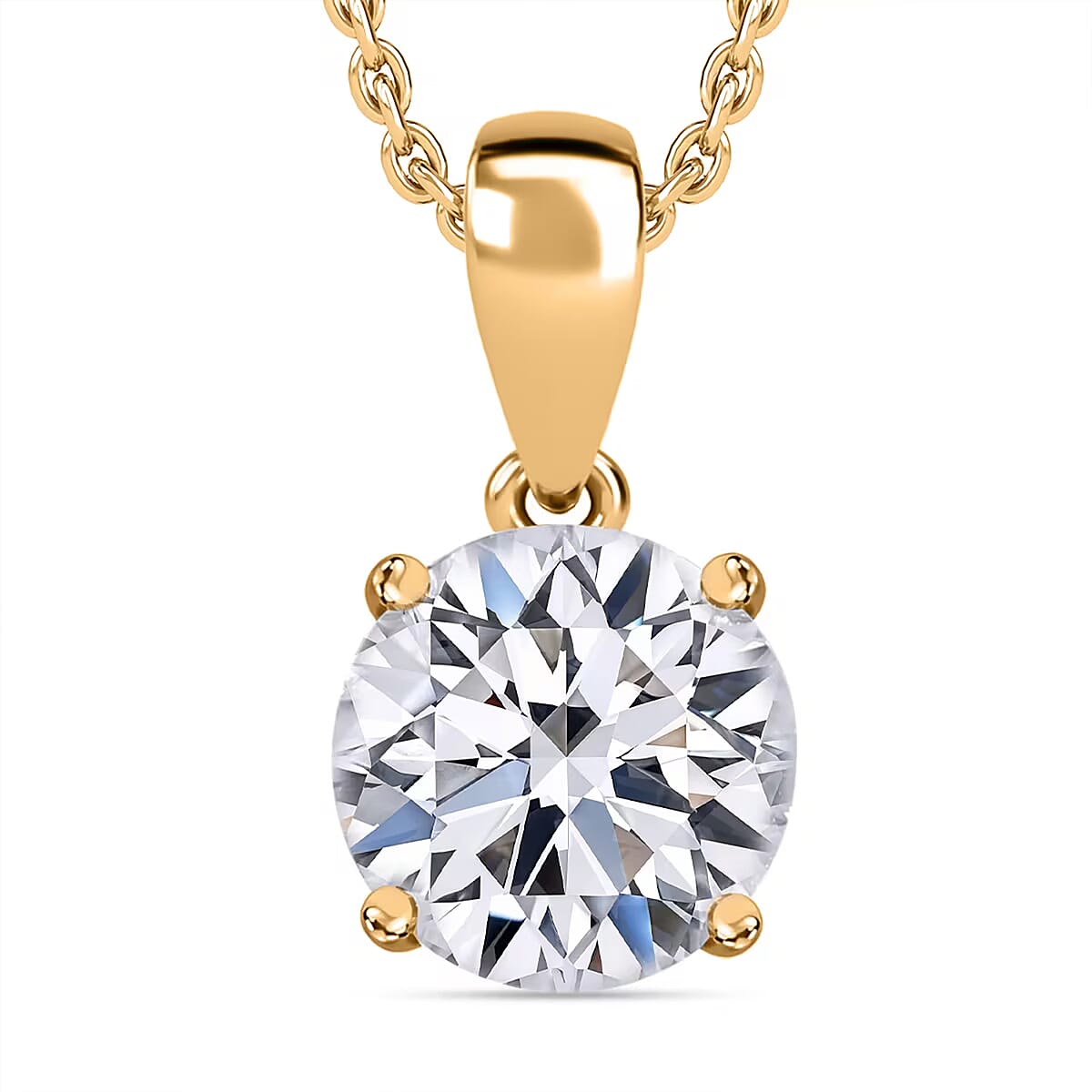 IGI Certified Luxuriant Lab Grown Diamond E-F VS 3.00 ctw Pendant Necklace in 14K Yellow Gold 20 Inches image number 0