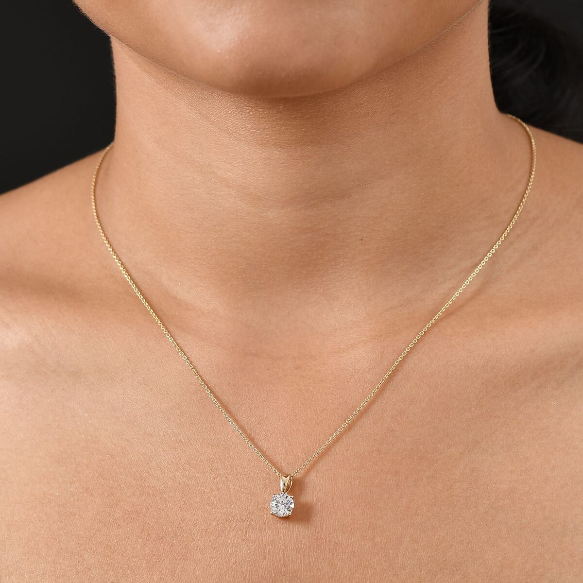 Luxuriant Lab Grown Diamond G-H SI 1.00 ctw Pendant Necklace in 14K Yellow Gold 20 Inches image number 2