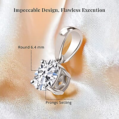 Luxuriant Lab Grown Diamond G-H SI 1.00 ctw Pendant Necklace in 14K White Gold 20 Inches
