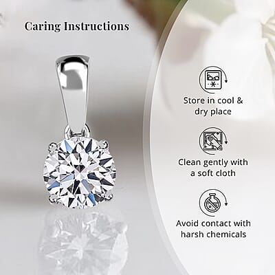 Luxuriant Lab Grown Diamond G-H SI 1.00 ctw Pendant Necklace in 14K White Gold 20 Inches