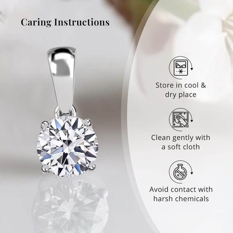 Luxuriant Lab Grown Diamond G-H SI 1.00 ctw Pendant Necklace in 14K White Gold 20 Inches