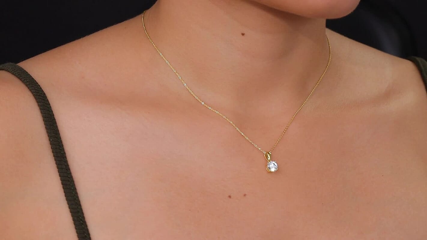 Luxuriant Lab Grown Diamond G-H, SI 0.50 ctw Solitaire Pendant in Platinum Over Sterling Silver (Del. in 12-15 Days)