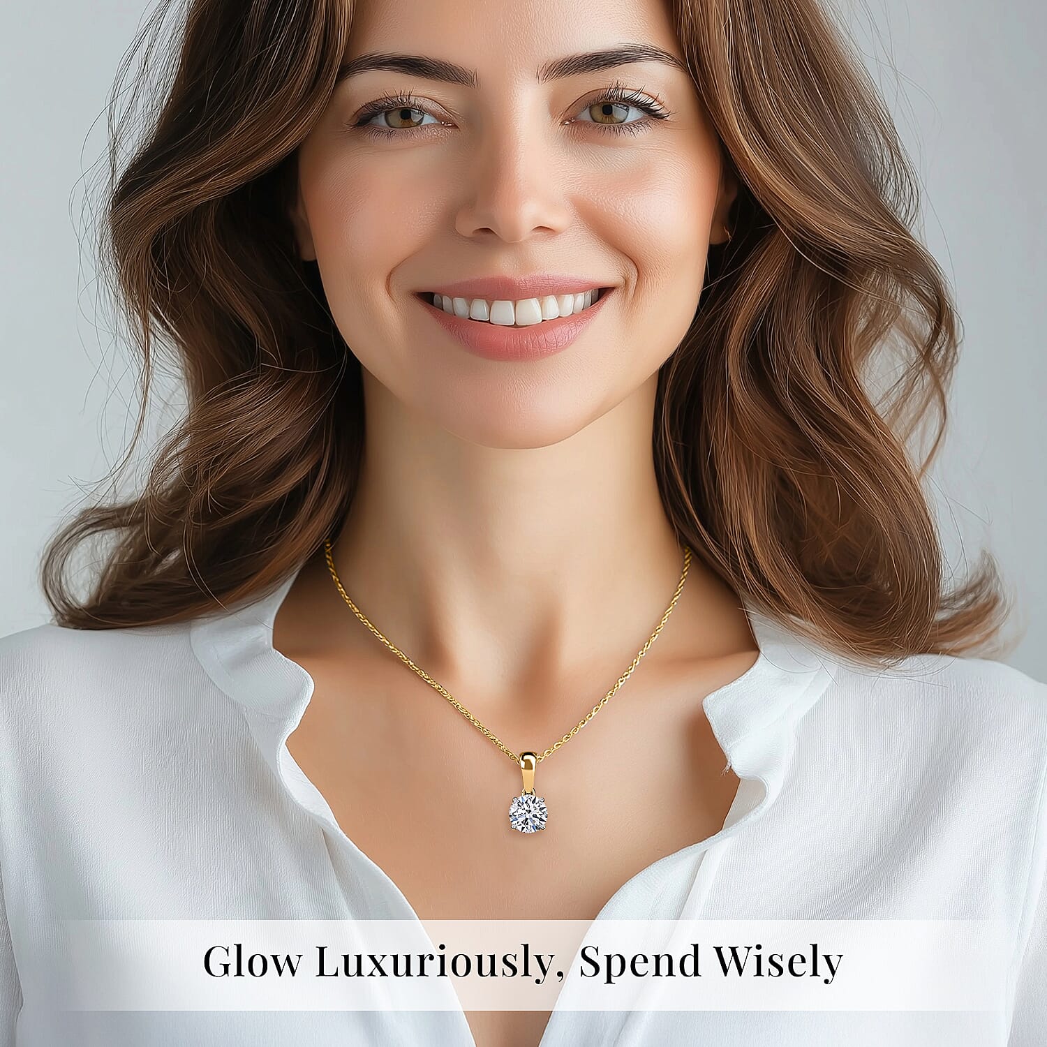 Luxuriant Lab Grown Diamond G-H, SI 0.50 ctw Solitaire Pendant in Platinum Over Sterling Silver (Del. in 12-15 Days)