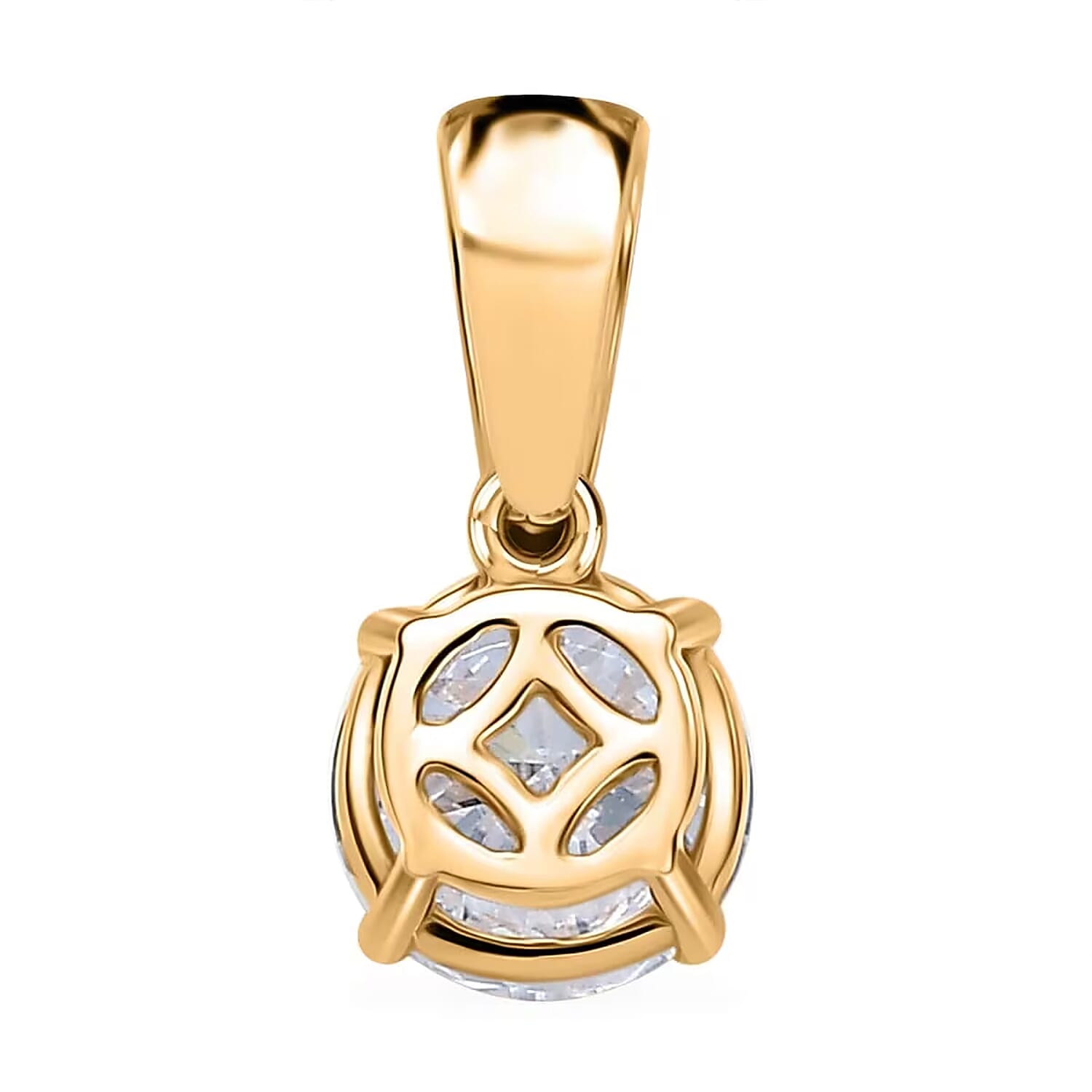 Luxuriant Lab Grown Diamond G-H SI 1.00 ctw Pendant Necklace in 18K Vermeil Yellow Gold Over Sterling Silver 20 Inches