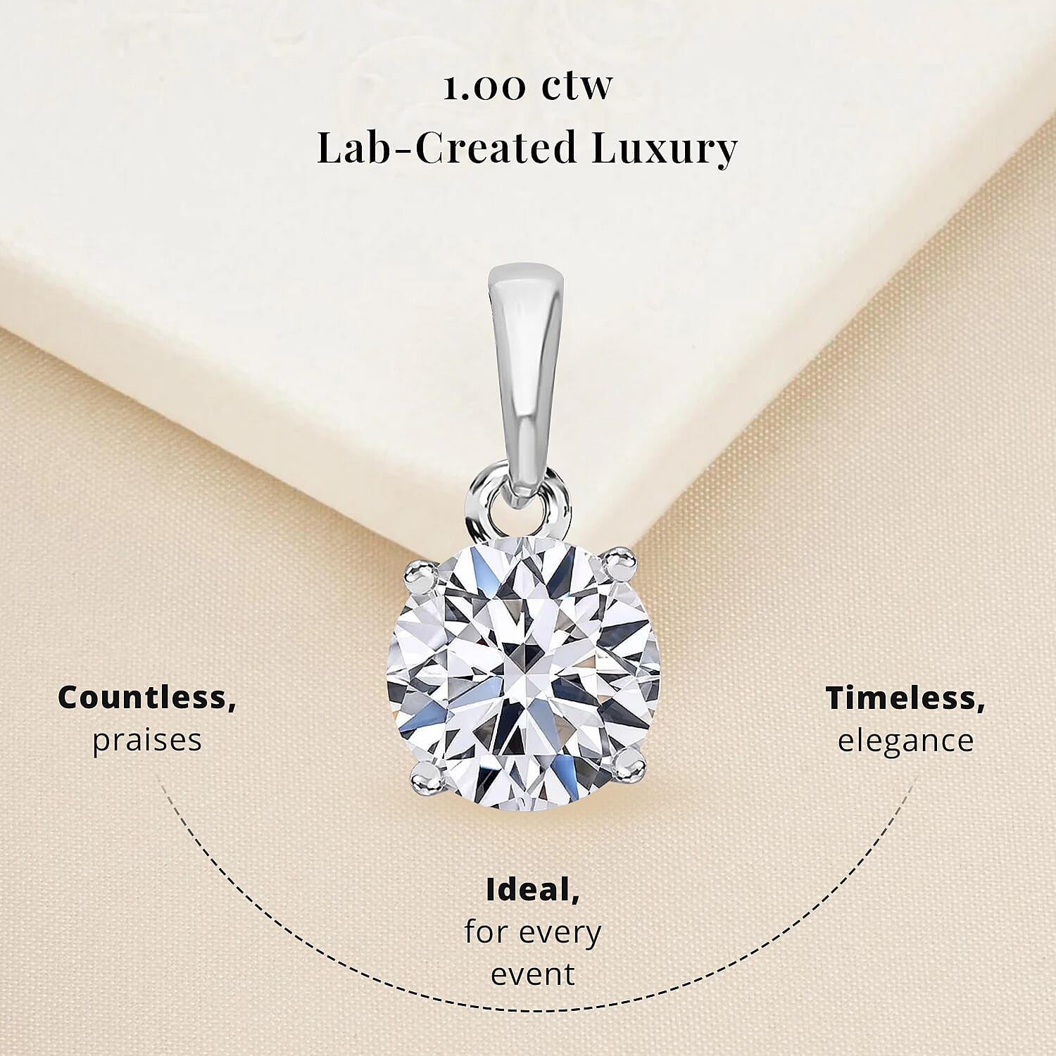 Luxuriant Lab Grown Diamond G-H SI 1.00 ctw Pendant Necklace in Rhodium Over Sterling Silver 20 Inches