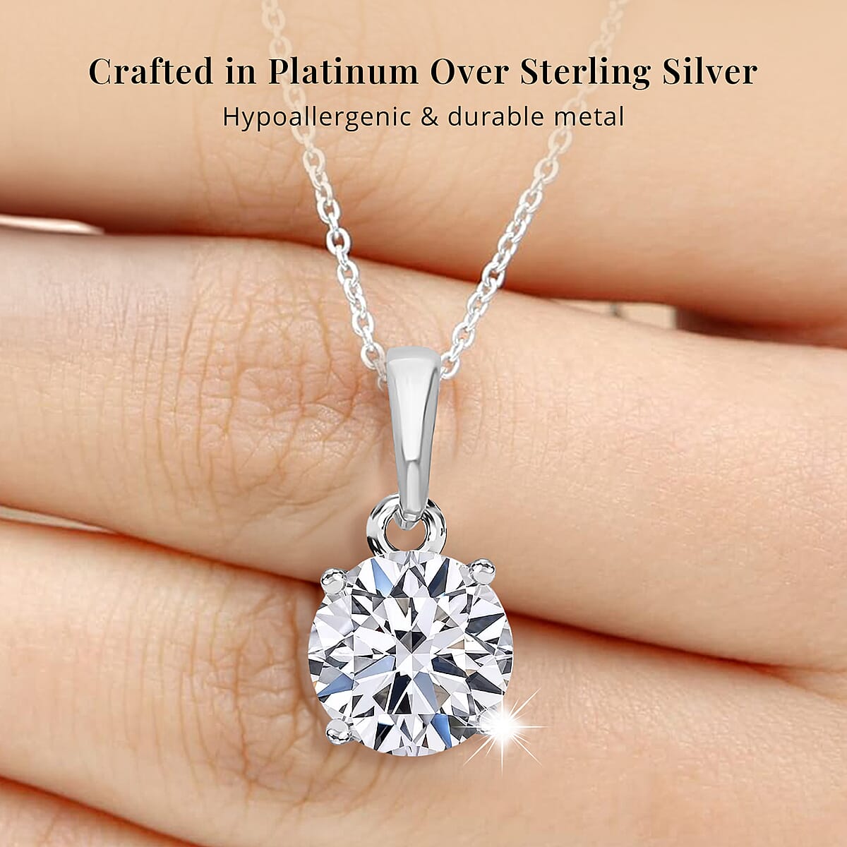 Luxuriant Lab Grown Diamond G-H SI 1.00 ctw Pendant Necklace in Rhodium Over Sterling Silver 20 Inches image number 4