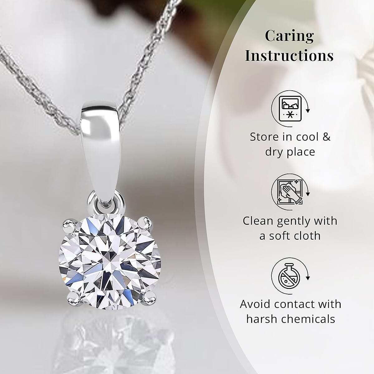 Luxuriant Lab Grown Diamond G-H SI 1.00 ctw Pendant Necklace in Rhodium Over Sterling Silver 20 Inches image number 7