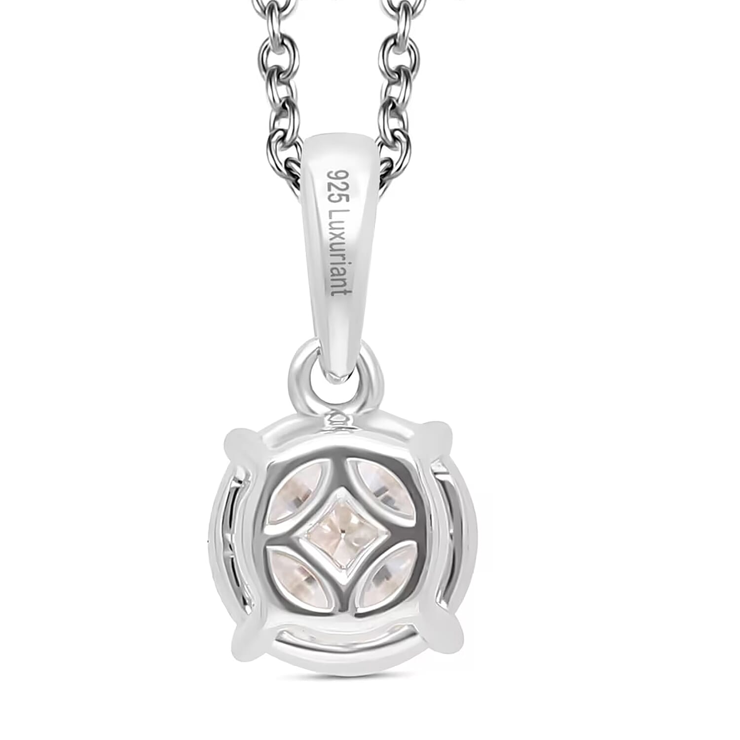 Luxuriant Lab Grown Diamond G-H SI 1.00 ctw Pendant Necklace in Rhodium Over Sterling Silver 20 Inches