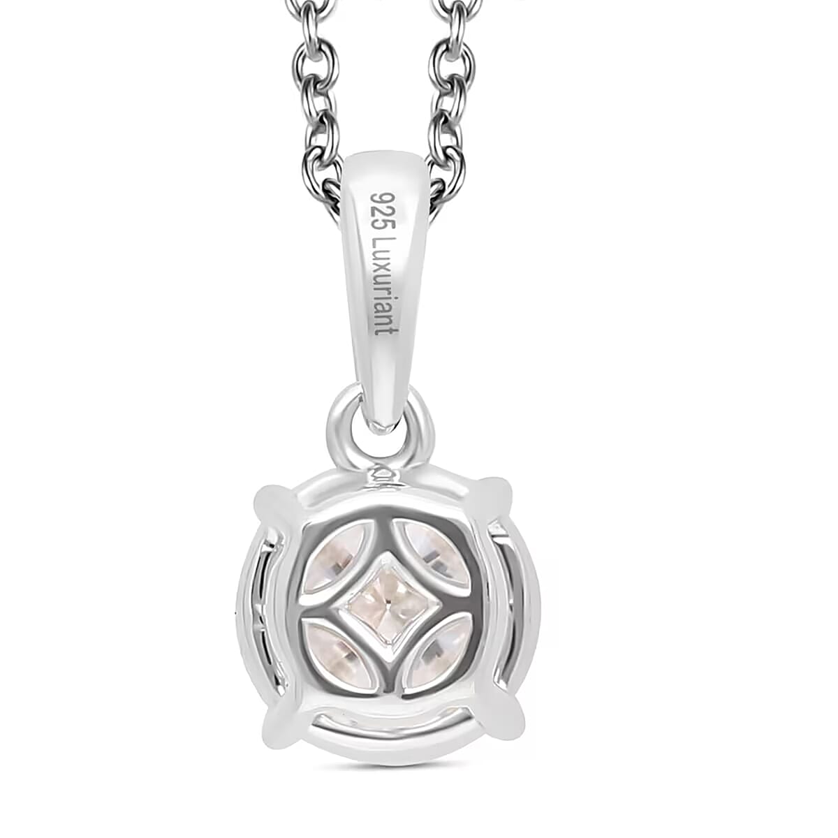 Luxuriant Lab Grown Diamond G-H SI 1.00 ctw Pendant Necklace in Rhodium Over Sterling Silver 20 Inches image number 8