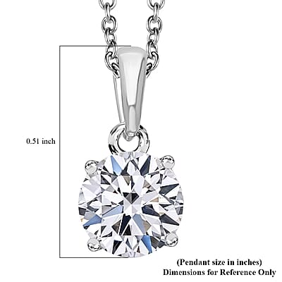 Luxuriant Lab Grown Diamond G-H SI 1.00 ctw Pendant Necklace in Rhodium Over Sterling Silver 20 Inches