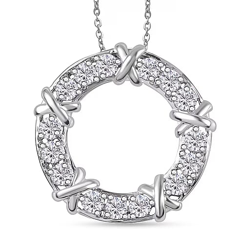 Moissanite / Rhodium Over Sterling Silver - Product card gallery slide 1 (9432765661439)