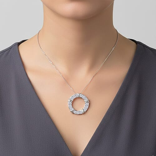 Moissanite / Rhodium Over Sterling Silver - Product card gallery slide 3 (9432765661439)