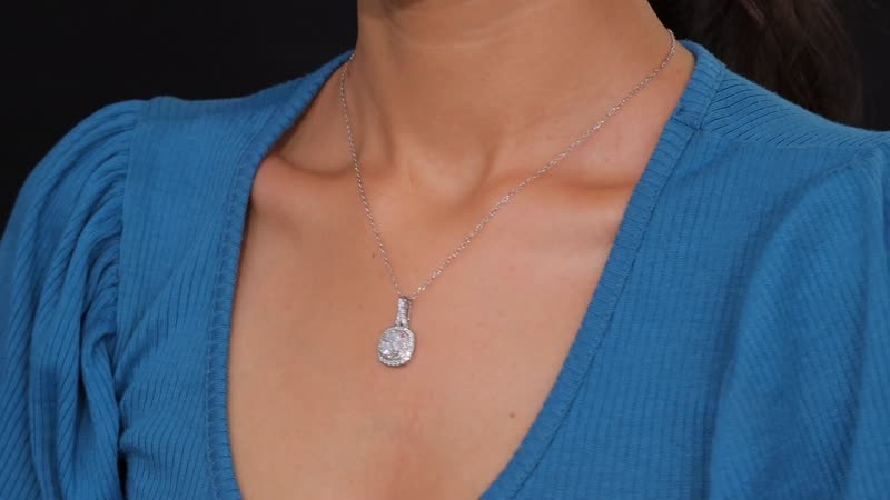 IGI Certified Luxuriant Lab Grown White and Pink Diamond VS 3.00 ctw Double Halo Pendant Necklace in 950 Platinum 20 Inches 6 Grams