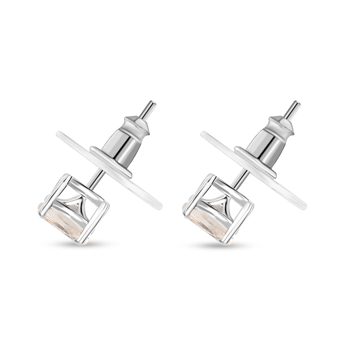 D'Joy 3 Piece Set - Moon Glow Moonstone 3.30 ctw Lunar Radiance Earrings, Ring (Size 5) and Pendant in Rhodium Over Sterling Silver with Stainless Steel Necklace 20 Inches image number 2