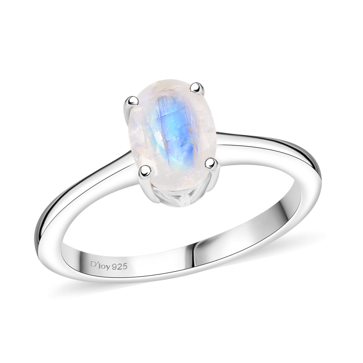 D'Joy 3 Piece Set - Moon Glow Moonstone 3.30 ctw Lunar Radiance Earrings, Ring (Size 5) and Pendant in Rhodium Over Sterling Silver with Stainless Steel Necklace 20 Inches image number 4