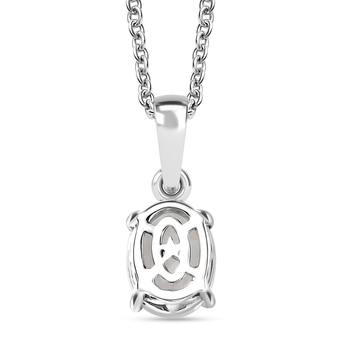 D'Joy 3 Piece Set - Moon Glow Moonstone 3.30 ctw Lunar Radiance Earrings, Ring (Size 5) and Pendant in Rhodium Over Sterling Silver with Stainless Steel Necklace 20 Inches image number 9