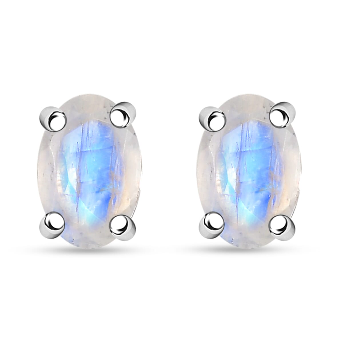 D'Joy 3 Piece Set - Moon Glow Moonstone 3.30 ctw Lunar Radiance Earrings, Ring (Size 5) and Pendant in Rhodium Over Sterling Silver with Stainless Steel Necklace 20 Inches image number 10