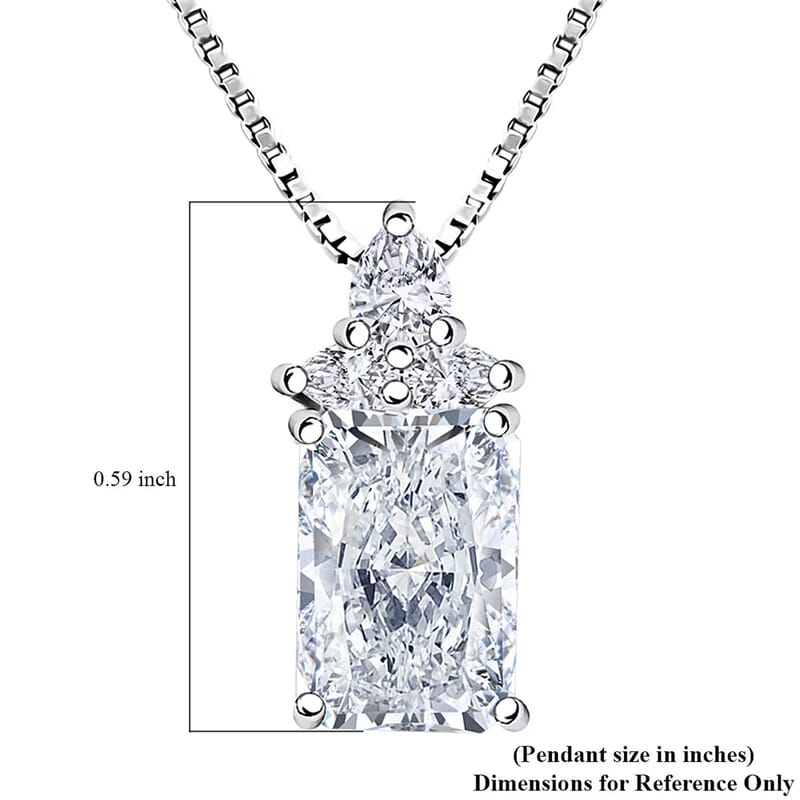 IGI Certified Luxuriant Lab Grown Diamond E-F VS 2.50 ctw Tiara Pendant Necklace in 950 Platinum 6 Grams 20 Inches