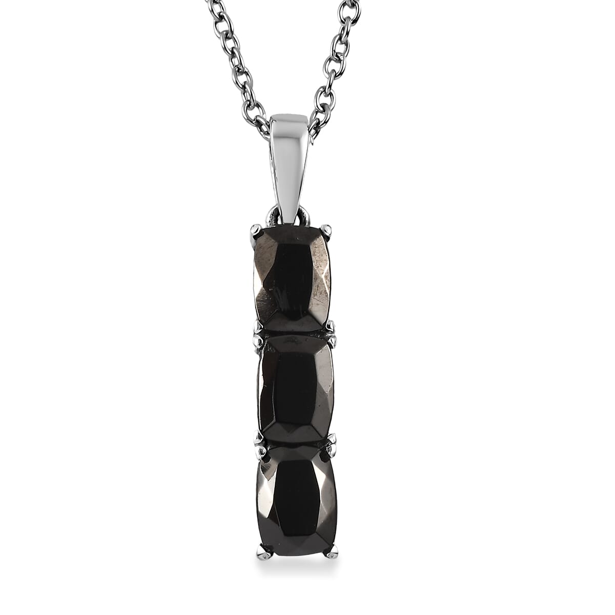 Shungite 1.70 ctw Pendant Necklace in Stainless Steel 20 Inches image number 0