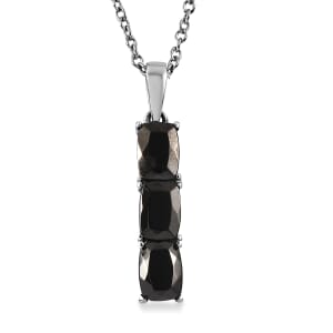 Shungite 1.70 ctw Pendant Necklace in Stainless Steel 20 Inches