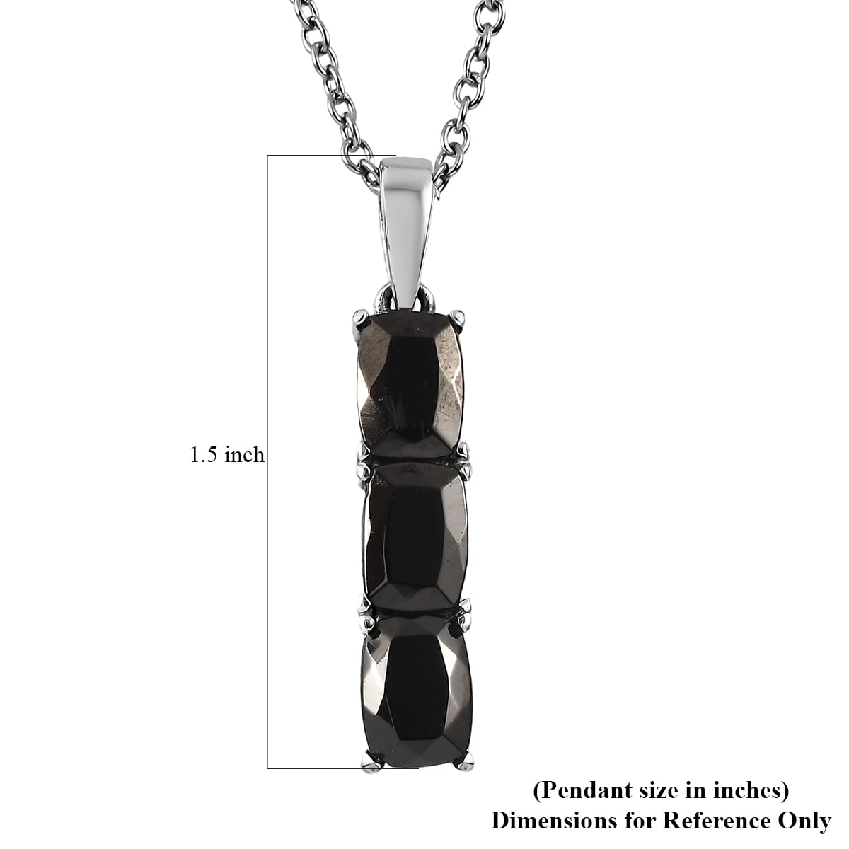 Shungite 1.70 ctw Pendant Necklace in Stainless Steel 20 Inches image number 6