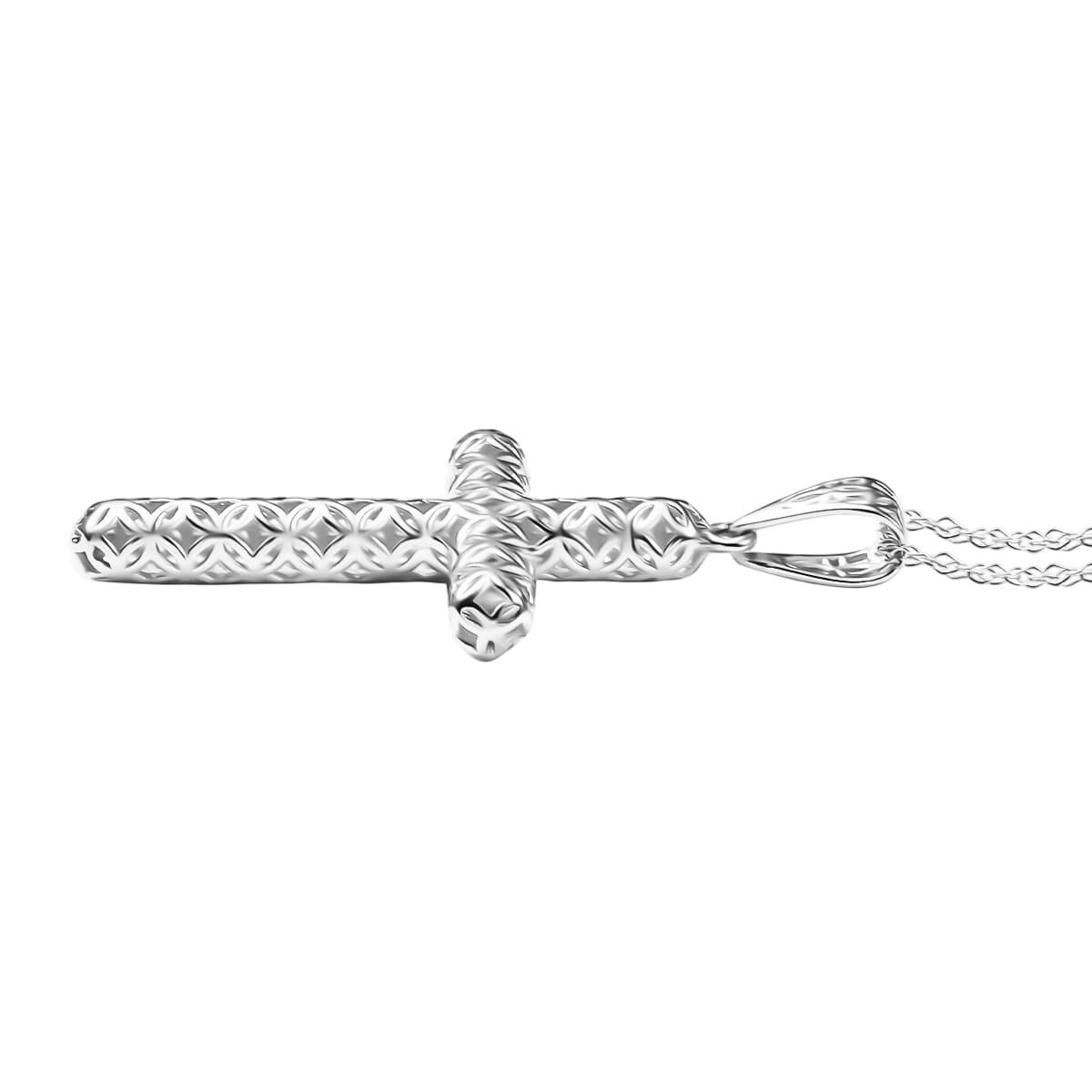 Mirage Collection Cross Pendant Necklace in 10K White Gold 1.40 Grams 20 Inches image number 2