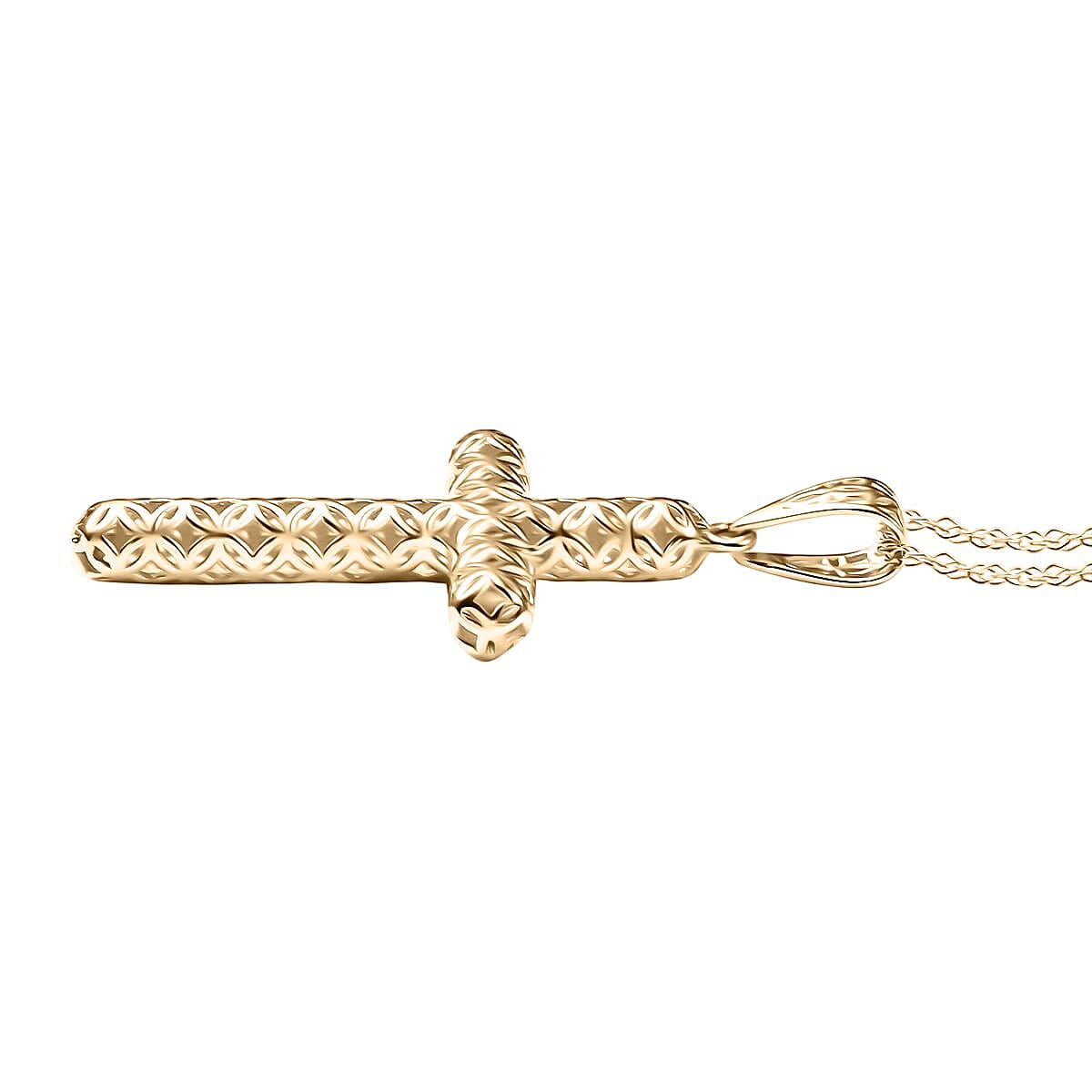Mirage Collection Cross Pendant Necklace in 10K Yellow Gold 1.4 Grams 20 Inches