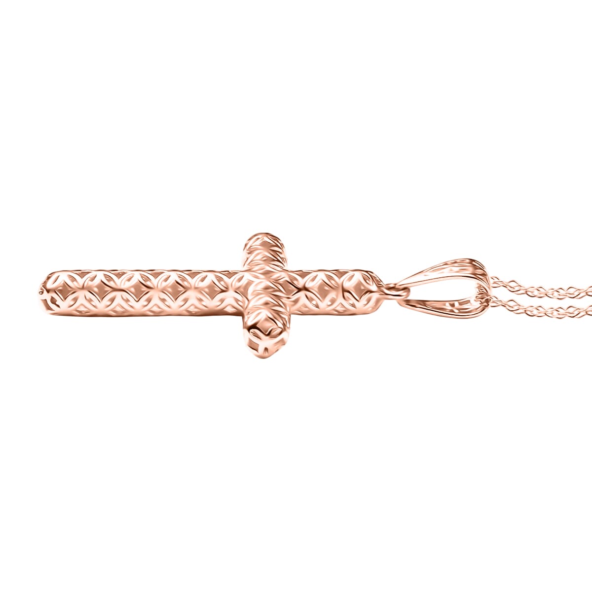 Mirage Collection Cross Pendant Necklace in 10K Rose Gold 1.40 Grams 20 Inches image number 2