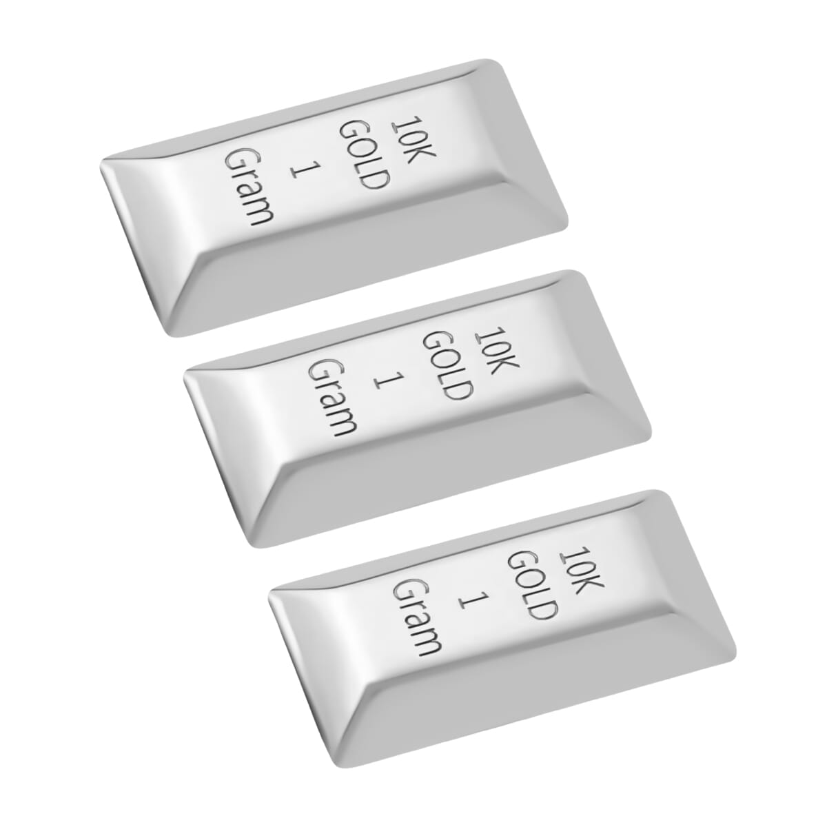 Set of 3 Bar Pendant Necklace in 10K White Gold 20 Inches 3.0 Grams image number 1