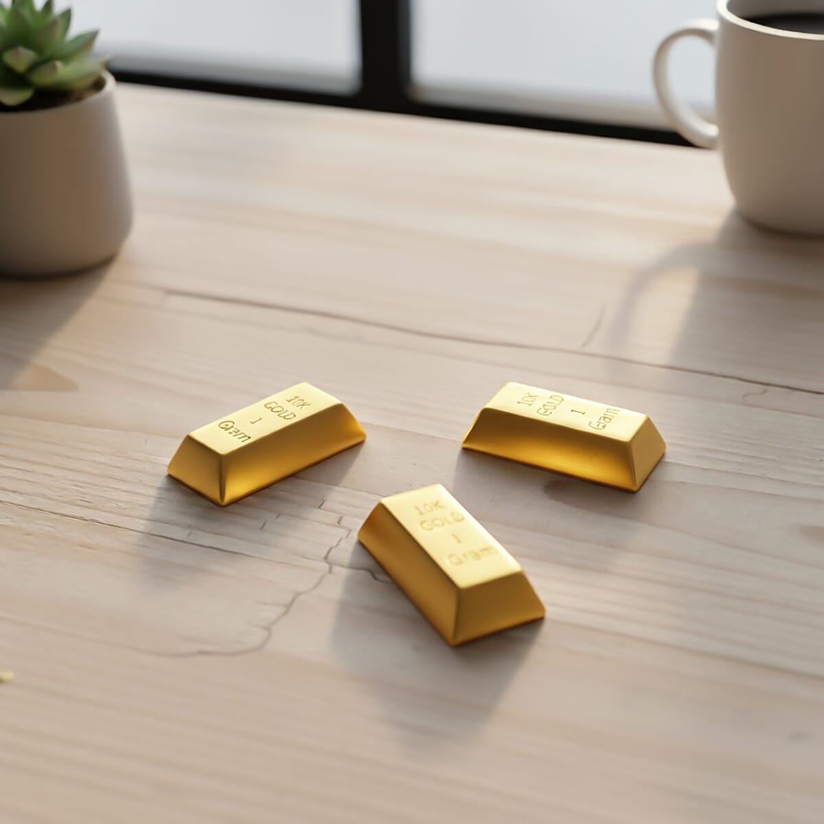 Set of 3 Bar in 10K Yellow Gold 3.0 Grams (Del. In 10-12 Days) image number 1