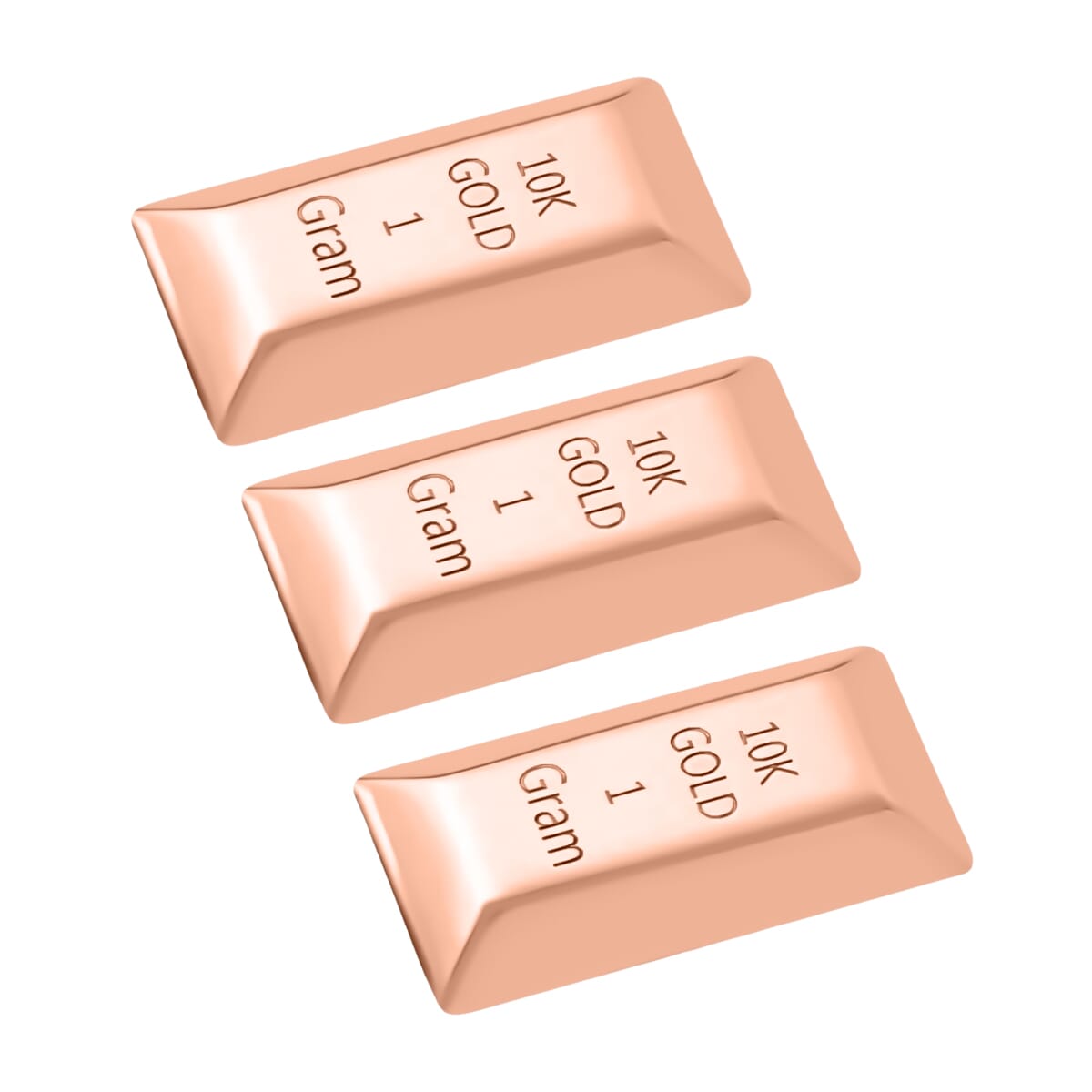 Set of 3 Bar Pendant Necklace in 10K Rose Gold 20 Inches 3.0Grams image number 1