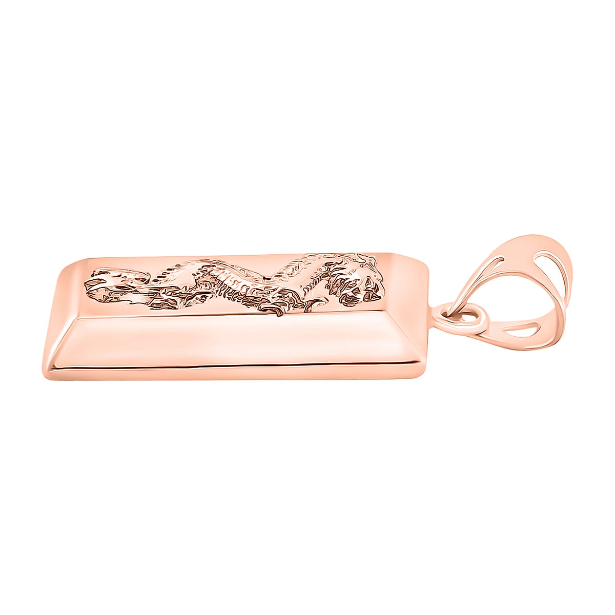 Dragon Bar Pendant Necklace in 10K Rose Gold 1.80 Grams 20 Inches image number 2