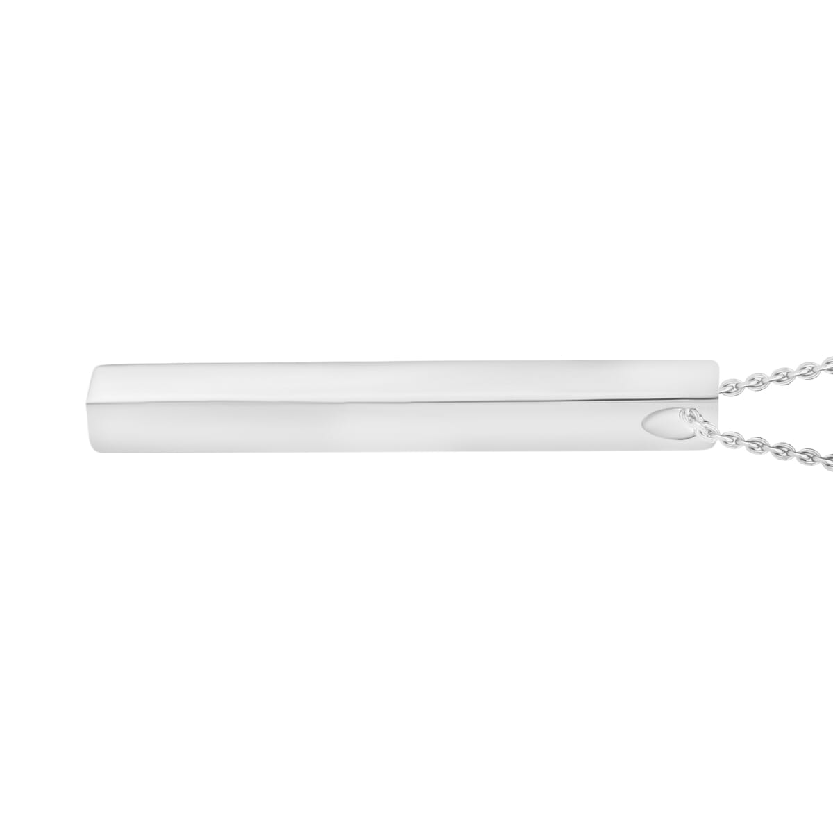 Bar Pendant Necklace in Rhodium Over Sterling Silver 11 Grams 20 Inches image number 2