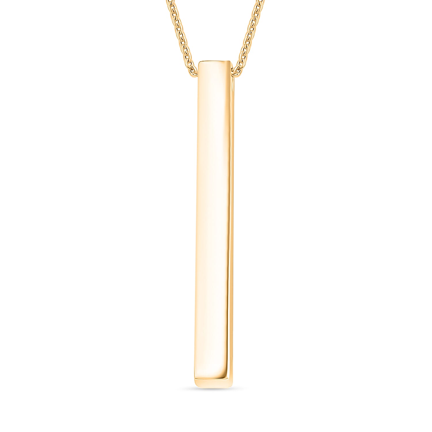 D'Joy Bar Pendant Necklace in 18K Vermeil Yellow Gold Over Sterling Silver 11 Grams 20 Inches