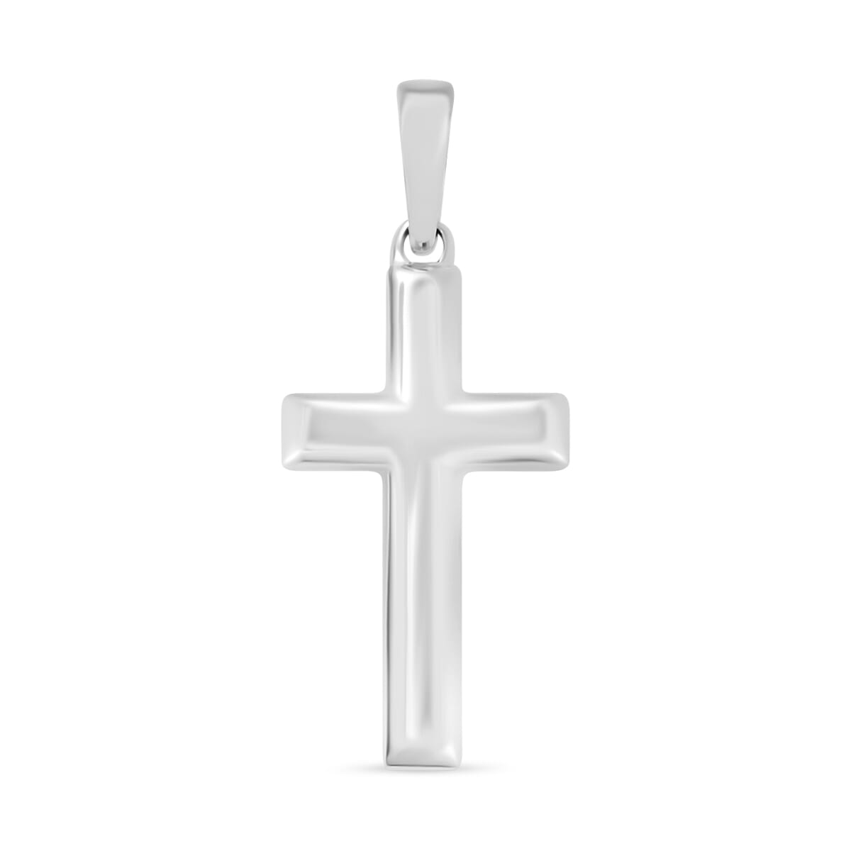 Cross Pendant Necklace in 10K White Gold 1.70 Grams 20 Inches image number 0
