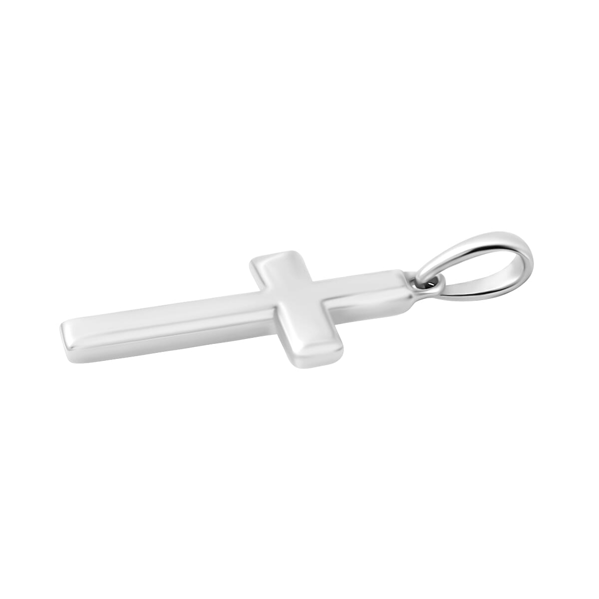 Cross Pendant Necklace in 10K White Gold 1.70 Grams 20 Inches image number 2