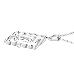 Prayer Pendant Necklace in Rhodium Over Sterling Silver 20 Inches 5.80 Grams (Del. in 10-12 Days)