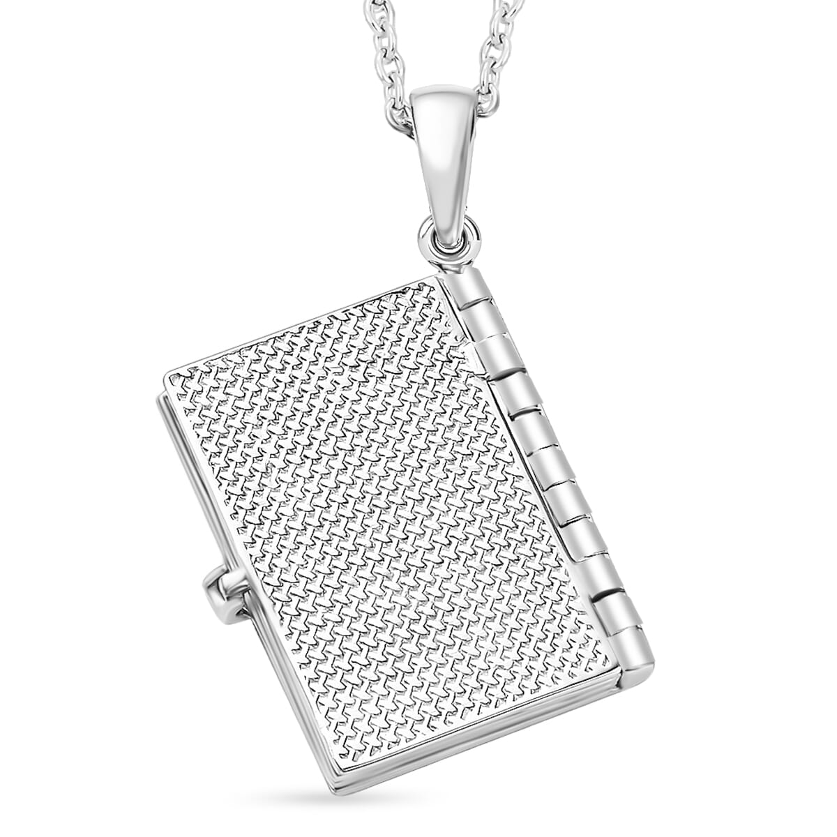 Prayer Pendant Necklace in Rhodium Over Sterling Silver 20 Inches 5.80 Grams image number 6