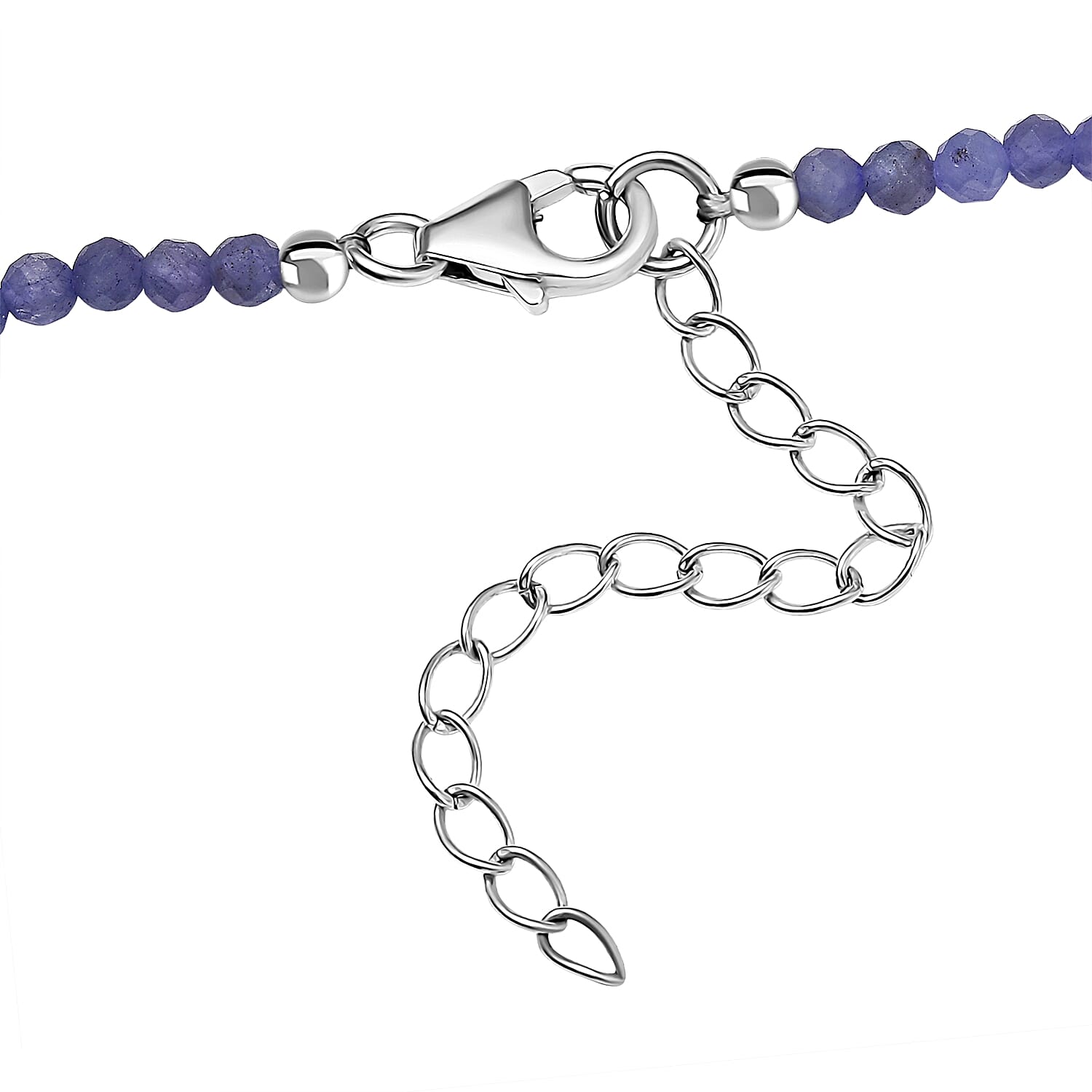 D'Joy Tanzanite 38.35 ctw Chrysanthemum Flower Pendant with Beaded Necklace in Rhodium Over Sterling Silver 18- 20 Inches