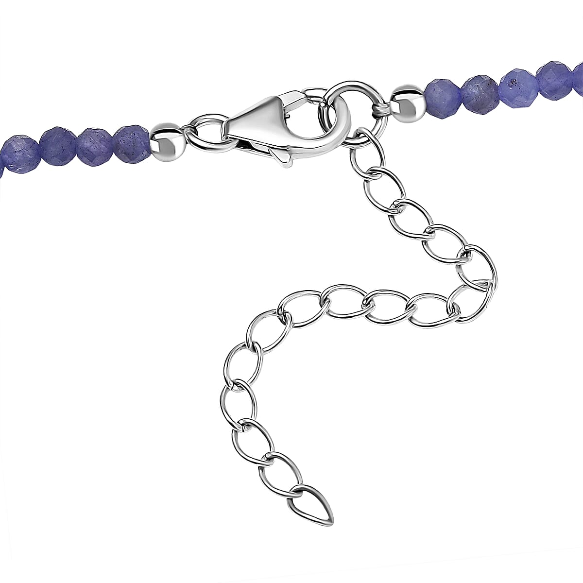 D'Joy Tanzanite 38.35 ctw Chrysanthemum Flower Pendant with Beaded Necklace in Rhodium Over Sterling Silver 20 Inches image number 4