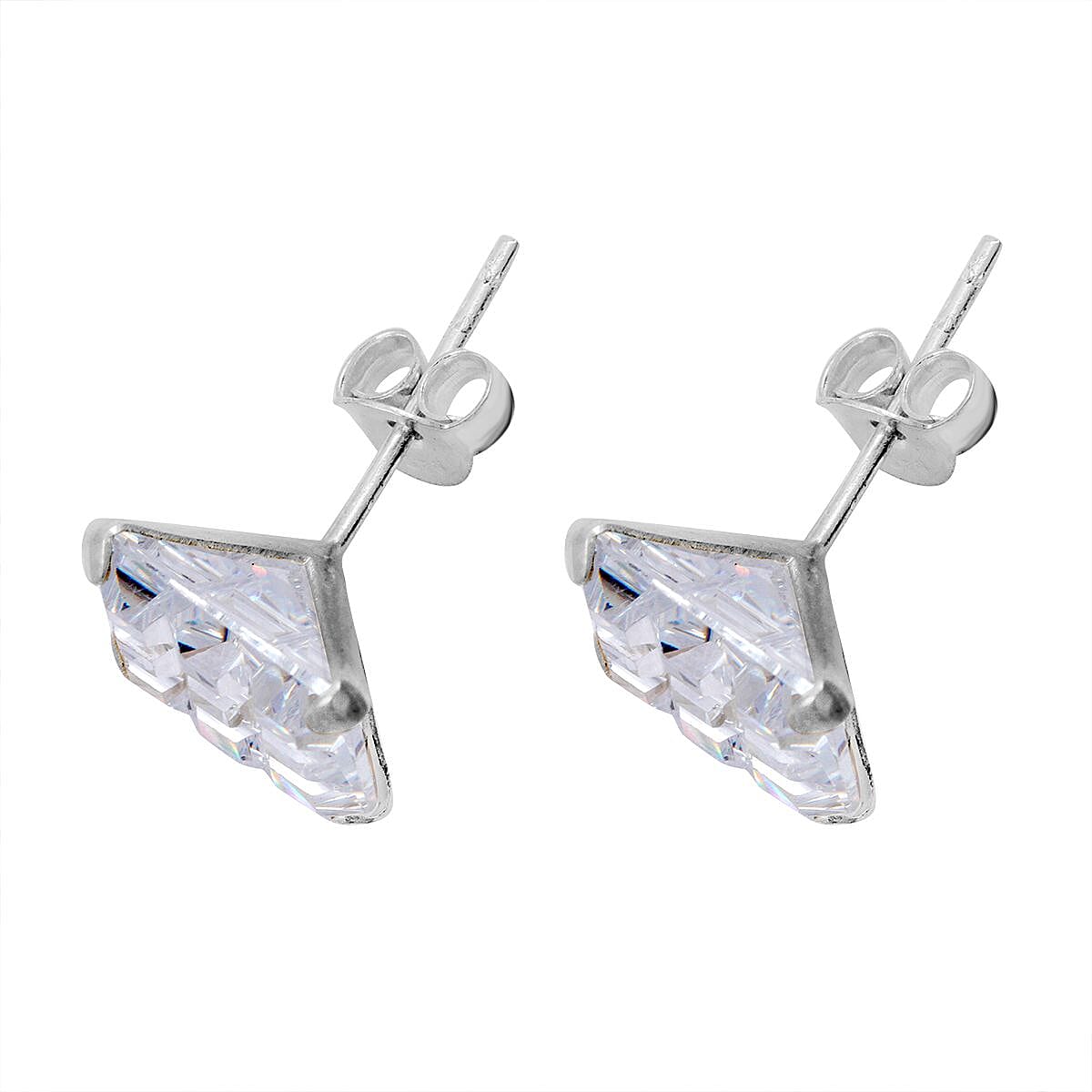 Set of 2 - Simulated Diamond 21.25 ctw Stud Earrings in Sterling Silver 